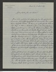 Nachlass Franz Steindachner, Brief von Gustav Schneider (senior) an Franz Steindachner (22.04.1877), Inv.Nr. 461.07, Seite 1